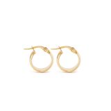 9k Yellow Small Wide Hoop Earrings
