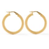 9k Yellow Gold Large Beaded Hoop Earrings