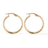 9k Yellow Gold Large Wide Hoop Circular Earrings