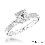 Platinum 0.51ct F SI1  Round brilliant cut Diamond Engagement Ring