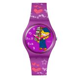 Swatch The Simpsons Collection CLASS ACT 34mm, Purple Dial, Quartz Movement, Purple Case, Purple Strap Watch