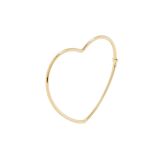 Yvonne Léon 9k Bracelet Jonc Coeur Lisse Pm Or Jaune Bangle Bracelet