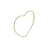 Yvonne Léon 9k Yellow & White Gold Bracelet Jonc Coeur Pm 2 Ors Bangle Bracelet