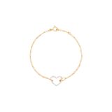 Yvonne Léon 18k Bracelet Petit Coeur Diamants Or Jaune Bracelet