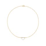 Yvonne Léon 18k Collier Petit Coeur Diamants Or Jaune Necklace