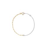 Yvonne Léon 18k White & Yellow Gold Bracelet Solitaire Diamant 2 Ors Bracelet