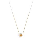 Yvonne Léon 18k Yellow Gold Collier Mini Soleil 2 Ors Necklace