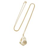 Yvonne Léon 9k Yellow Gold Pendentif Perle "Safari" Or Jaune Pendant Necklace