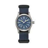 Photo of the Hamilton Khaki Field Mechanical 38mm, Blue Dial, Stainless Steel Case, Navy NATO Strap Watch H69439940