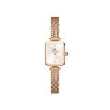 Quadro Mini Melrose Champagne Dial 15mm Quartz Rose Gold Stainless Steel Watch