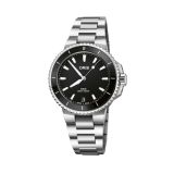 Aquis Date 36.5mm Black Dial Aitomatic Stainless Steel Bracelet Watch
