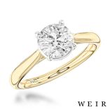 18k yellow gold Lab Grown 1.00ct E VS1  Round brilliant cut Lab Grown Diamond Dress Ring