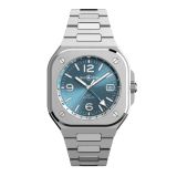 Bell & Ross BR 05 GMT Sky Blue 41mm, Blue Dial, Automatic Movement, Steel Case, Steel Bracelet Watch BR05G-PB-ST/SST. Image one
