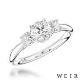 Platinum 0.45ct E SI1  Round brilliant cut Diamond Engagement Ring