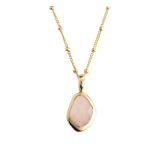 Juvi Yellow Gold Amble Large Stepping Stone Rose Quartz Pendant. Image one