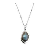 Juvi Silver Amble Large Stepping Stone Labradorite Pendant. Image one