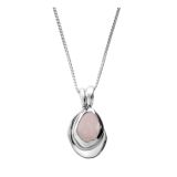Juvi Silver Amble Pebble Charms Rose Quartz Necklace. Image one