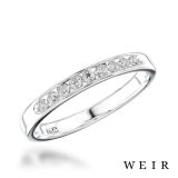 Platinum Round brilliant cut diamond line band