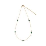 Juvi Yellow Gold Amble Stepping Stone Green Tourmaline Necklace. Image one