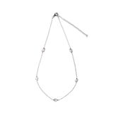 Juvi Silver Amble Stepping Stone Rose Quartz Necklace. Image one