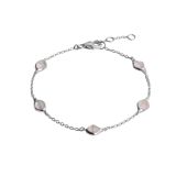 Juvi Silver Amble Stepping Stone Rose Quartz Bracelet. Image one