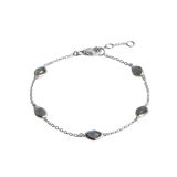 Juvi Silver Amble Stepping Stone Labradorite Bracelet. Image one