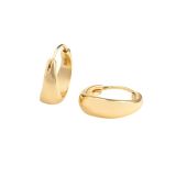 Juvi Yellow Gold Amble Huggies Earrings. Image one