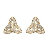 14k Gold Lab Grown Diamond Celtic Trinity Knot Stud Earrings