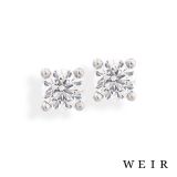 Platinum Round brilliant cut Diamond Earrings
