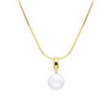 Juvi Yellow Gold Mabel Pearl Pendant Necklace. Image one