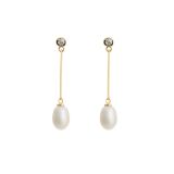 Juvi Yellow Gold Silke Drop Earrings. Image one