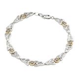 10k Gold & Sterling Silver Diamond Trinity Knot Bracelet