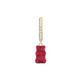 Photo of the Thomas Sabo Red Haribo Gummy Bear Gold Plated Single Hoop Earring with Cubic Zirconia