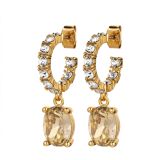 Dyrberg/Kern Barbara Golden Orange Crystal Drop Earrings