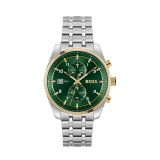 Skytraveller 44mm Green Dial Quartz Stainless Steel Watch