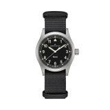 Photo of the Hamilton Khaki Field 38mm, Black Dial, Quartz Movement, Stainless Steel Case, Grey NATO Strap Watch H69401430