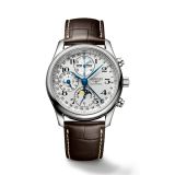 Master Collection Automatic Chronograph Moonphase 40mm White Dial Automatic Leather Strap Watch