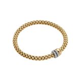 18K Yellow Gold Diamonds White Gold Solo Bracelet