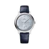 OMEGA De Ville Prestige 41mm, Blue Dial, Self Winding Movement, Steel Case, Blue Leather Strap Watch 43413412103001