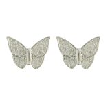 Sterling Silver Butterfly Cubic Zirconia Stud Earrings