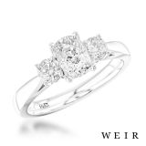 Platinum 0.50ct F VVS1  Cushion cut Diamond Engagement Ring