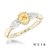 18k yellow gold 0.70ct Fancy Light Yellow VVS2  Oval cut Diamond Engagement Ring