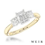 18k yellow gold 0.51ct E VS2  Emerald cut Diamond Engagement Ring