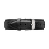 Classic Sheffield 18Mm Silver Black Leather Strap