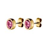 Photo of the Dyrberg/Kern Nobles Gold Plated Stud Earrings 440191, showcasing soft rose-toned crystals set in polished gold plating for a feminine and elegant finish.