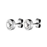 Photo of the Dyrberg/Kern Nobles Sterling Silver Stud Earrings 440192, featuring brilliant white crystals in a sleek silver-toned setting for a timeless and versatile look.