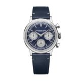 Raymond Weil Millesime 39.5mm Blue Dial Automatic Navy Leather Bracelet Watch 7765-STC-50651