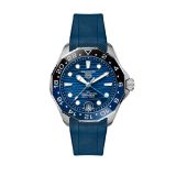 TAG Heuer Aquaracer Professional 300 GMT 42mm Blue Dial Automatic Rubber Strap Watch