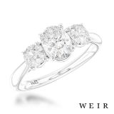 Platinum 0.70ct F VS1  Oval cut Diamond Engagement Ring