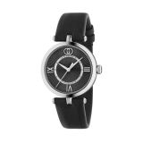 Gucci Model 2000 30mm Black Dial Quartz Leather Strap Watch (YA167505) with a sleek black dial and elegant leather strap